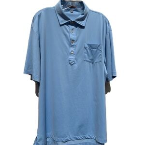 Peter Millar Summer Comfort polo short sleeve shirt Blue Large